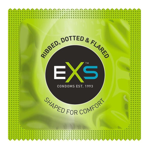1000233x2 EXS Comfy Fit Ribbed and Dotted Condoms 12 Pack