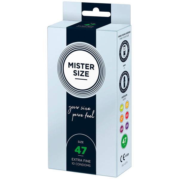 480027x1 Mister Size 47mm Your Size Pure Feel Condoms 10 Pa