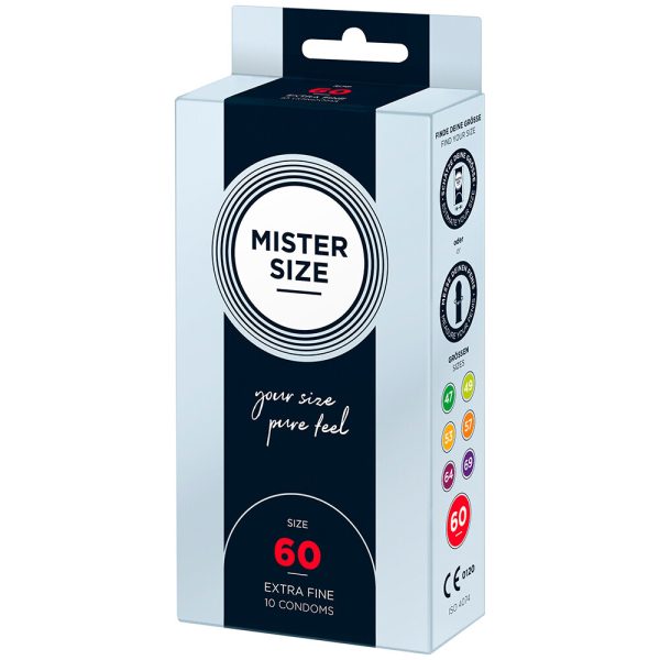 480140x1 Mister Size 60mm Your Size Pure Feel Condoms 10 Pack