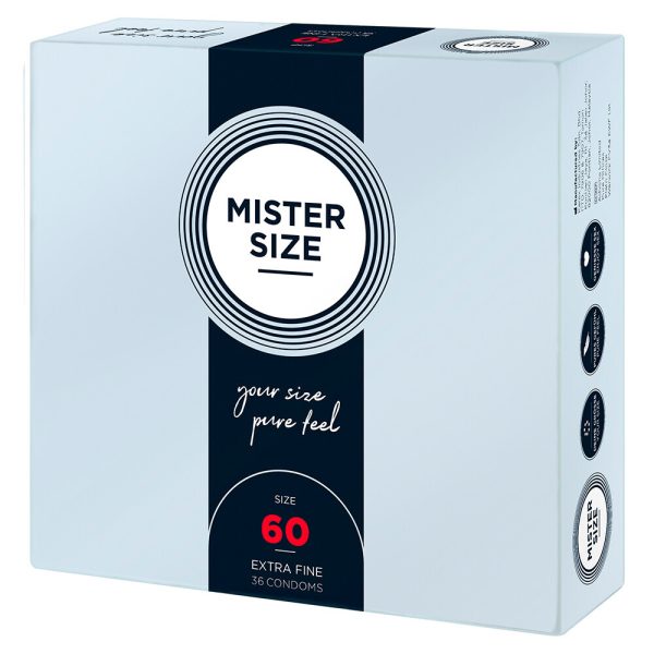 480157x1 Mister Size 60mm Your Size Pure Feel Condoms 36 Pack