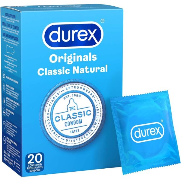 7045154x1 Durex Originals Classic Natural Condoms 20 Pack