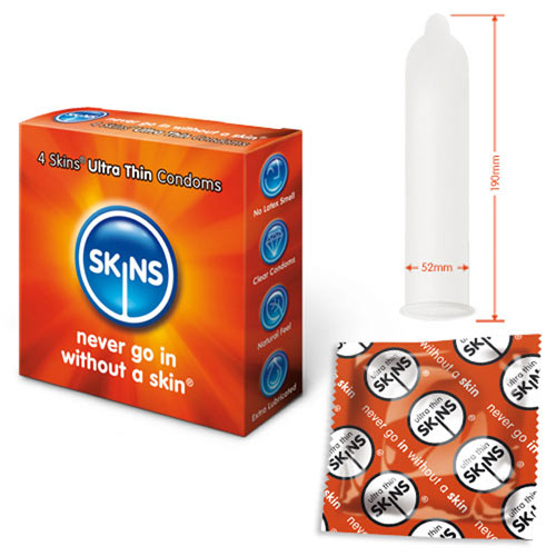 SKUT4x Skins Condoms Ultra Thin 4 Pack