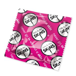 skdrx1 Skins Condoms Dots And Ribs x50 (Pink)