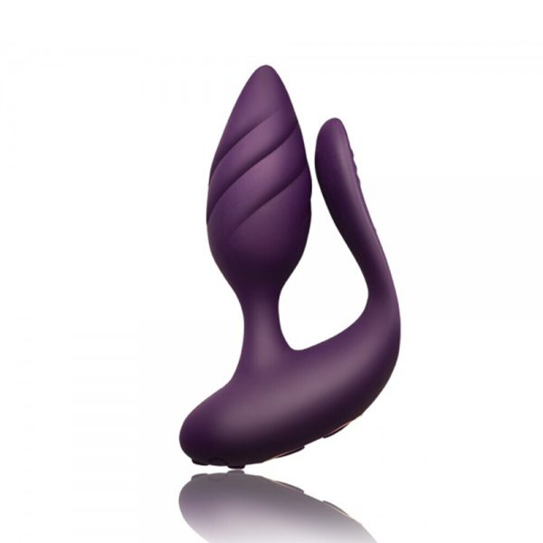 10COTLPLx1 Rocks Off Cocktail Remote Control Couple's Vibe Purple