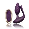 10COTLPLx2 Rocks Off Cocktail Remote Control Couple's Vibe Purple