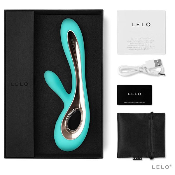 LELO7826x2 Lelo Soraya 2 Dual Rabbit Vibrator Aqua