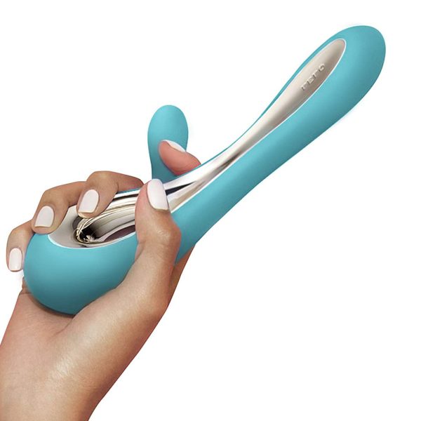 LELO7826x3 Lelo Soraya 2 Dual Rabbit Vibrator Aqua