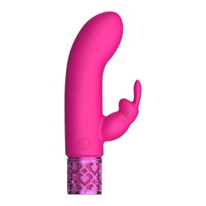 ROY012PNKx1 Royal Gems Dazzling Rechargeable Rabbit Bullet Pink